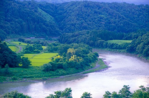 千曲川のスケッチ的な風景