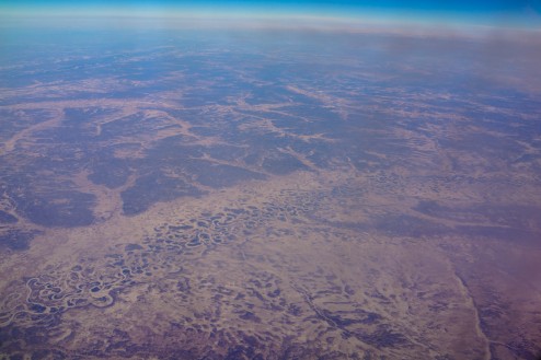 シベリア上空、不思議な風景