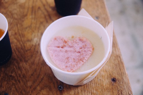 「新潟産ハートを射抜くお米のスープ 300円」