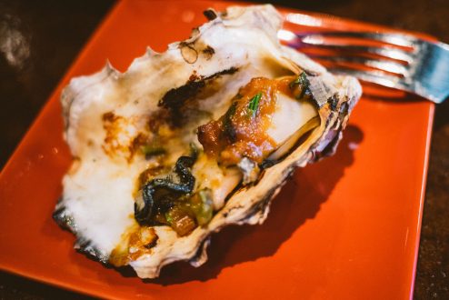 この牡蠣美味しかった。半分食べちゃったけれど。