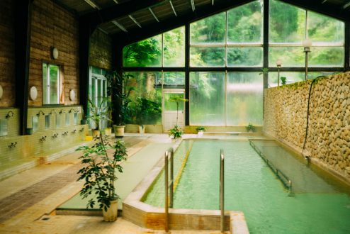 内湯、朝イチは貸し切り状態